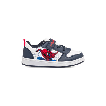 Sneakers primi passi bianche e blu da bambino con logo Spiderman, Scarpe Primi passi, SKU s332500087, Immagine 0
